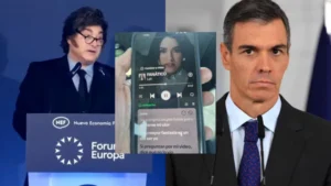 Milei insultó a Sánchez en Madrid y él respondió con Lali